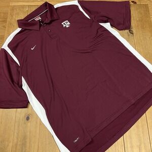 Nike Texas A&M Aggies Men's Shirt Embroidered Y2K Vintage Polo Shirt Size XL